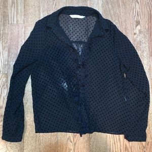 Zara Contrasting Polka Dot Blouse